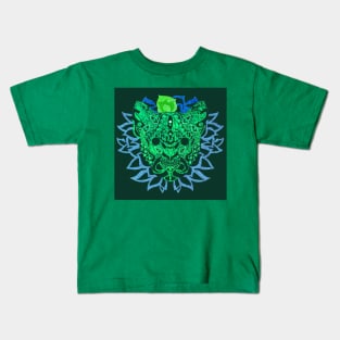 the magical mayan tiger in mexican pattern ecopop Kids T-Shirt